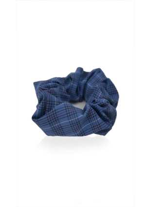 School Scrunchie Blue/Black/Red/White Check